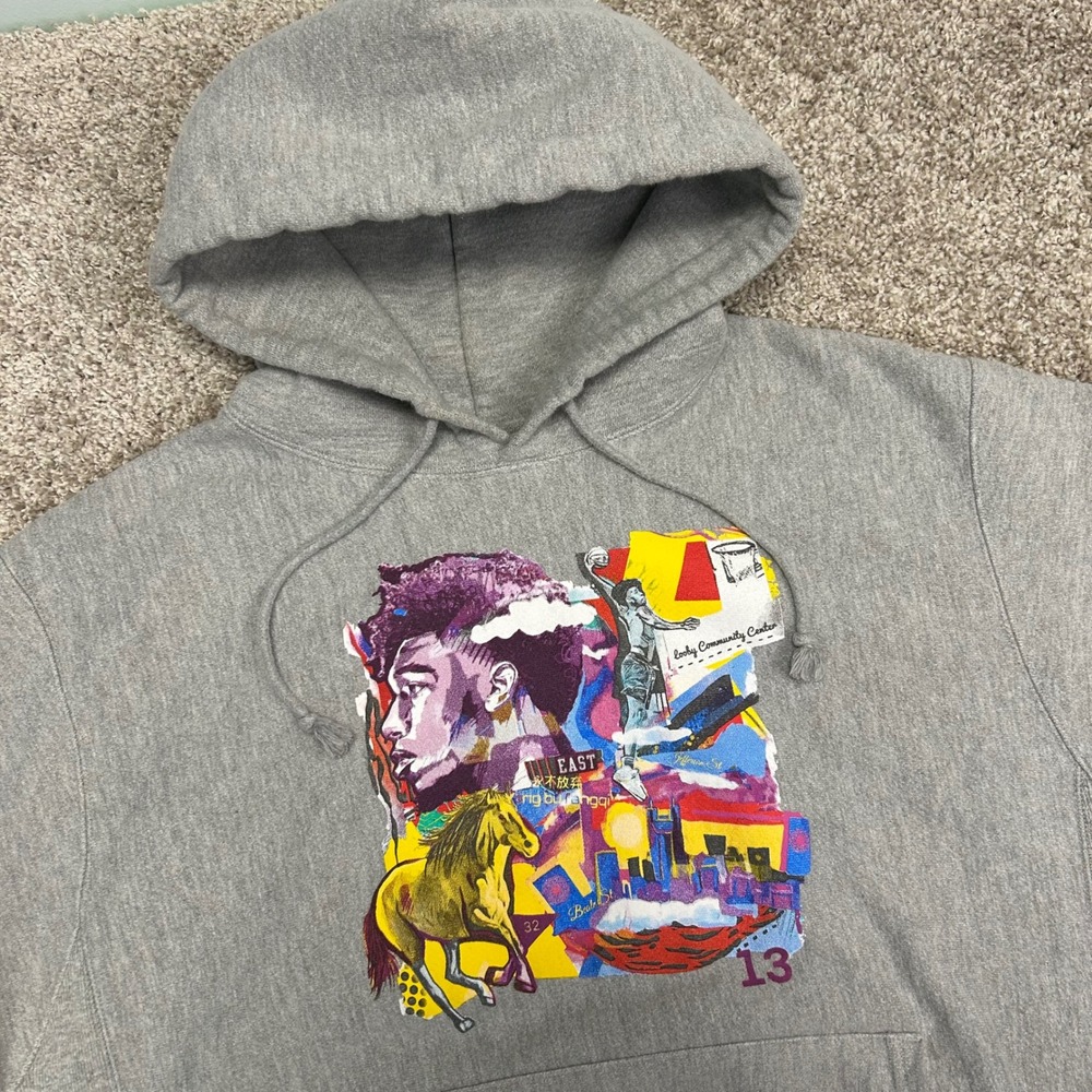Champion Reverse Weave Hoodie Sweatshirt Looby Community Center Men Size Large